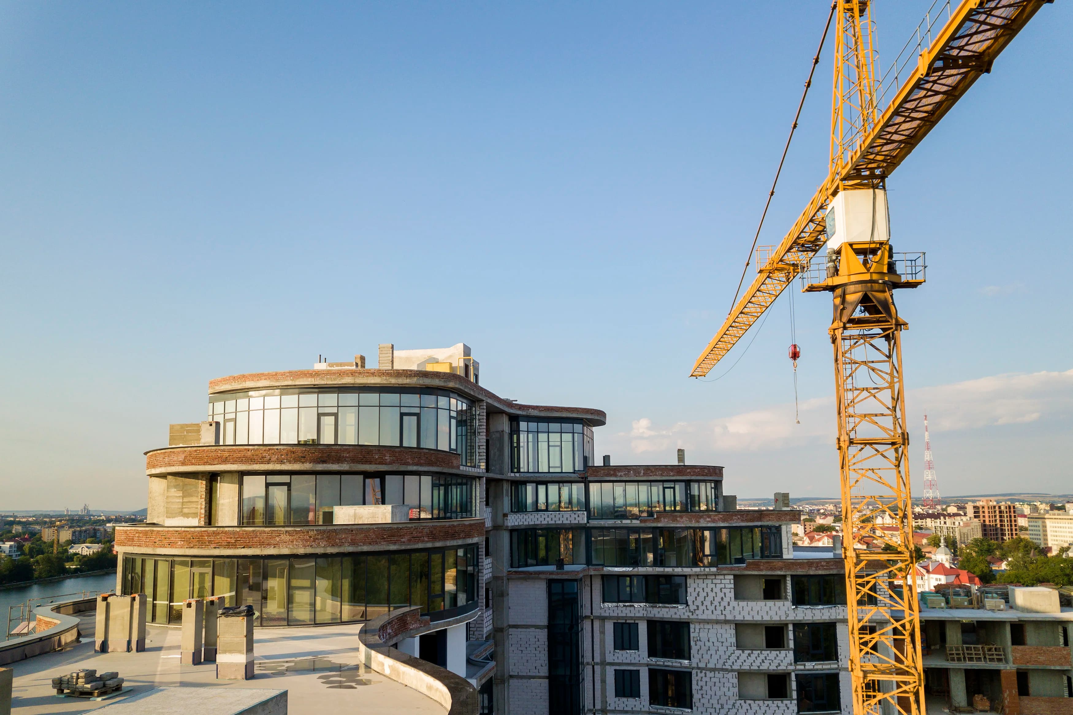 Aerial view of modern skyscraper - Property development